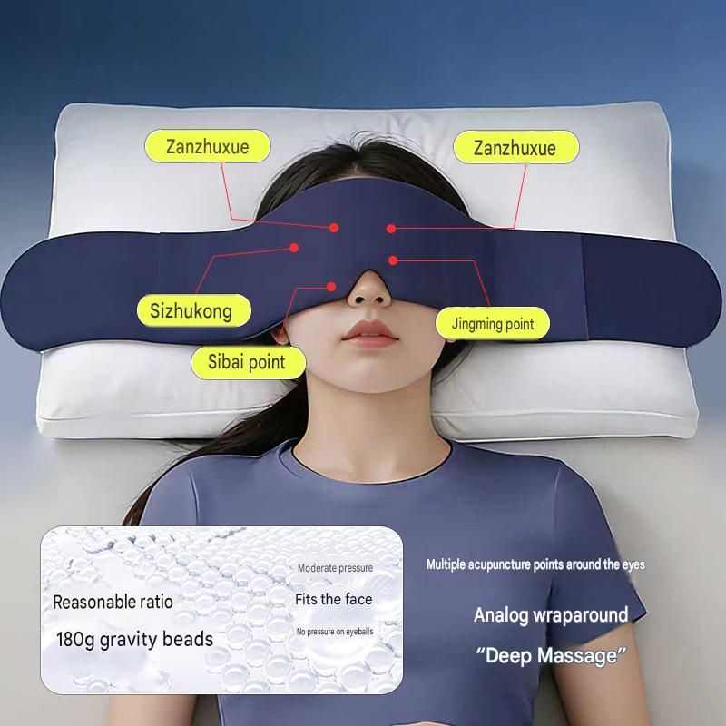 Home and Travel Sleep Aid Bundle - White Dual Mode CES Microcurrent Sleep Aid  Device and Grey Gravity Eye Mask, USB Rechargeable Handheld and Ear Clip Unit, 72cm Light Blocking Polyester Cover for Deep Rest and Travel