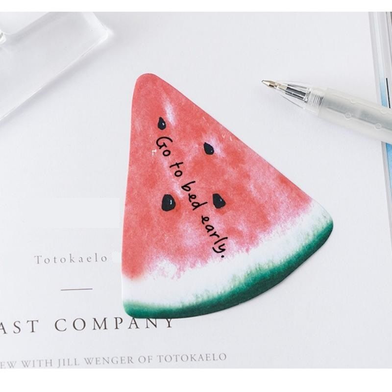 3 Packs Watermelon Design Fruit Shaped Sticky Notes - Cute Memo Pads for Journaling Office School - Reusable Adhesive Labels Gift Ready