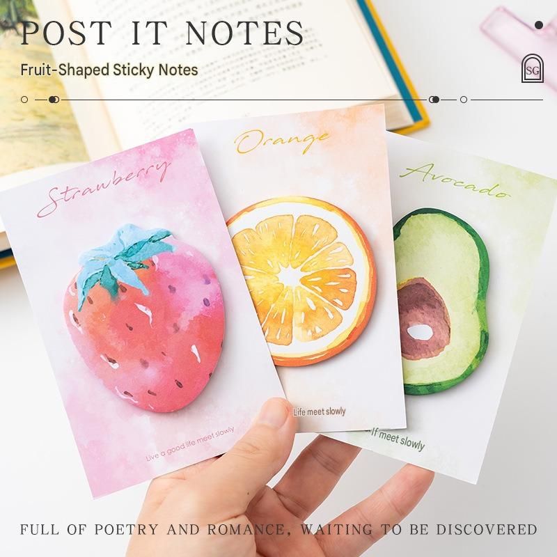 Fruit-Shaped Office Supplies Set-3 packs Strawberry Shaped Sticky Notes  and A5 Plush Notebook with Strawberry Shaped Detachable Coin Purse - Cute Memo Pads for Journaling Office School Gift Ready