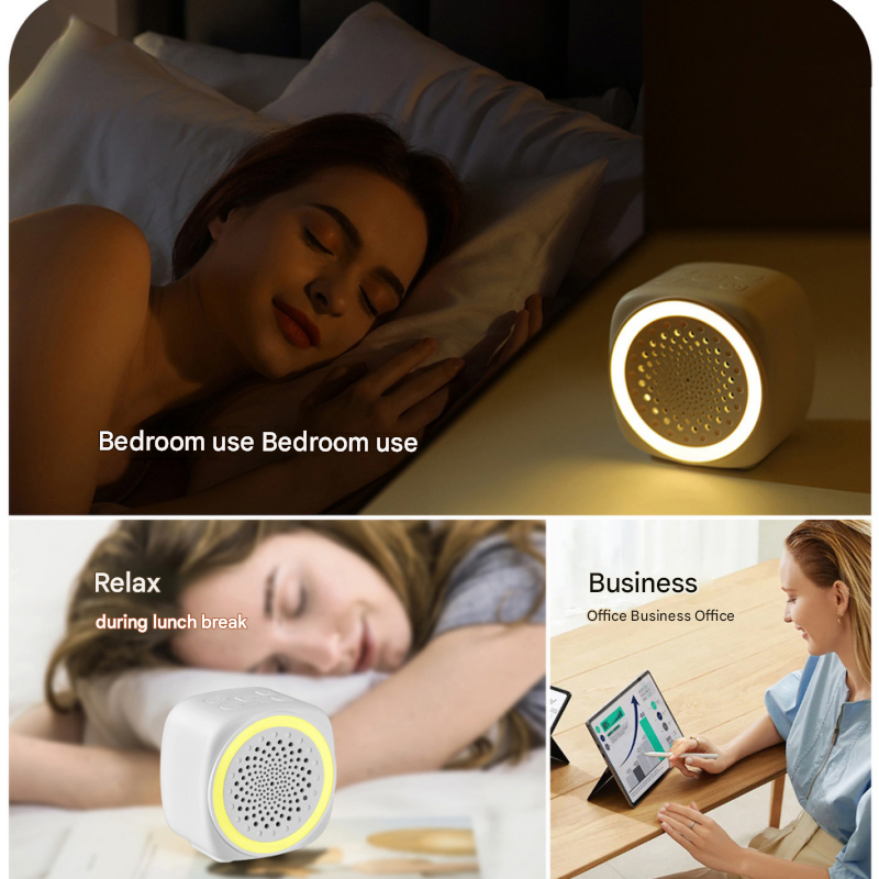 Lightweight and portable White Noise Sleep Machine with Night Light - 26 Soothing Sounds, 7-Color LED, Timer & USB-C Charging for Adults