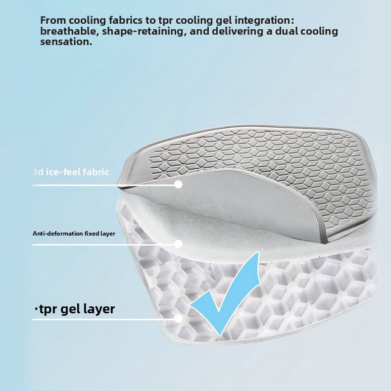 Pink Universal Cooling Gel Seat Cushion - TPR Breathable Honeycomb Pad for Car & Office Chair