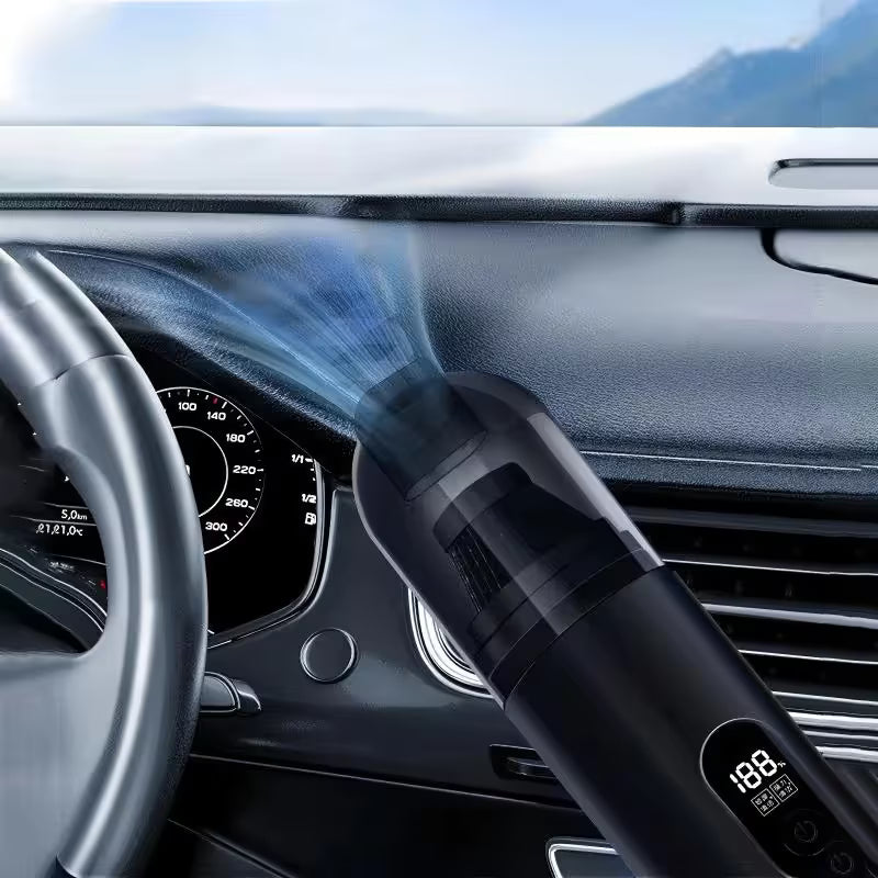 Wireless Handheld Car Vacuum Cleaner - Portable Mini Cordless Vacuum and Air Blower with Type C Charging, Dual Suction Modes and Multi Nozzle Cleaning Tools