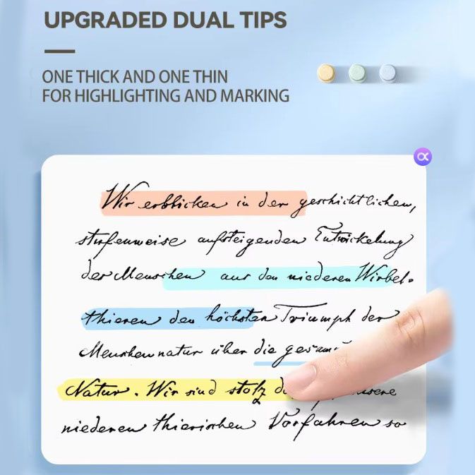 Pastel Dual Tip Highlighter Pen (Fluorescent color) Set 5 Colours with Storage Case, Macaron Mildliner Marker Pens for Study Notes Journaling Planning and Office Use