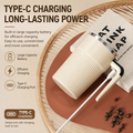 White Electric Self Stirring Mug with Temperature Display Type-C Rechargeable Insulated Coffee Mixing Cup Portable Magnetic Stirring Mug for Coffee Milk Protein Shake Home Office Use