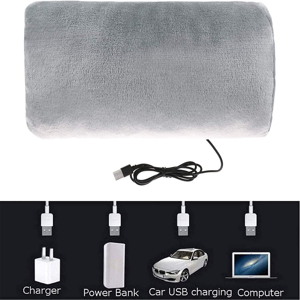 USB Heated Plush Hand Warmer Bag – Electric Rechargeable Warm Hand Cushion, Soft Winter Heating Hand Muff, Portable USB Warm Hand Pad