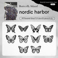Black Butterfly Holographic Cake Stickers PET Seashell Gloss Butterfly Cake Decorations DIY Dessert Toppers Party Supplies 20pcs x 2 Packs