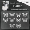 White Butterfly Holographic Cake Stickers PET Seashell Gloss Butterfly Cake Decorations DIY Dessert Toppers Party Supplies 20pcs x 2 Packs