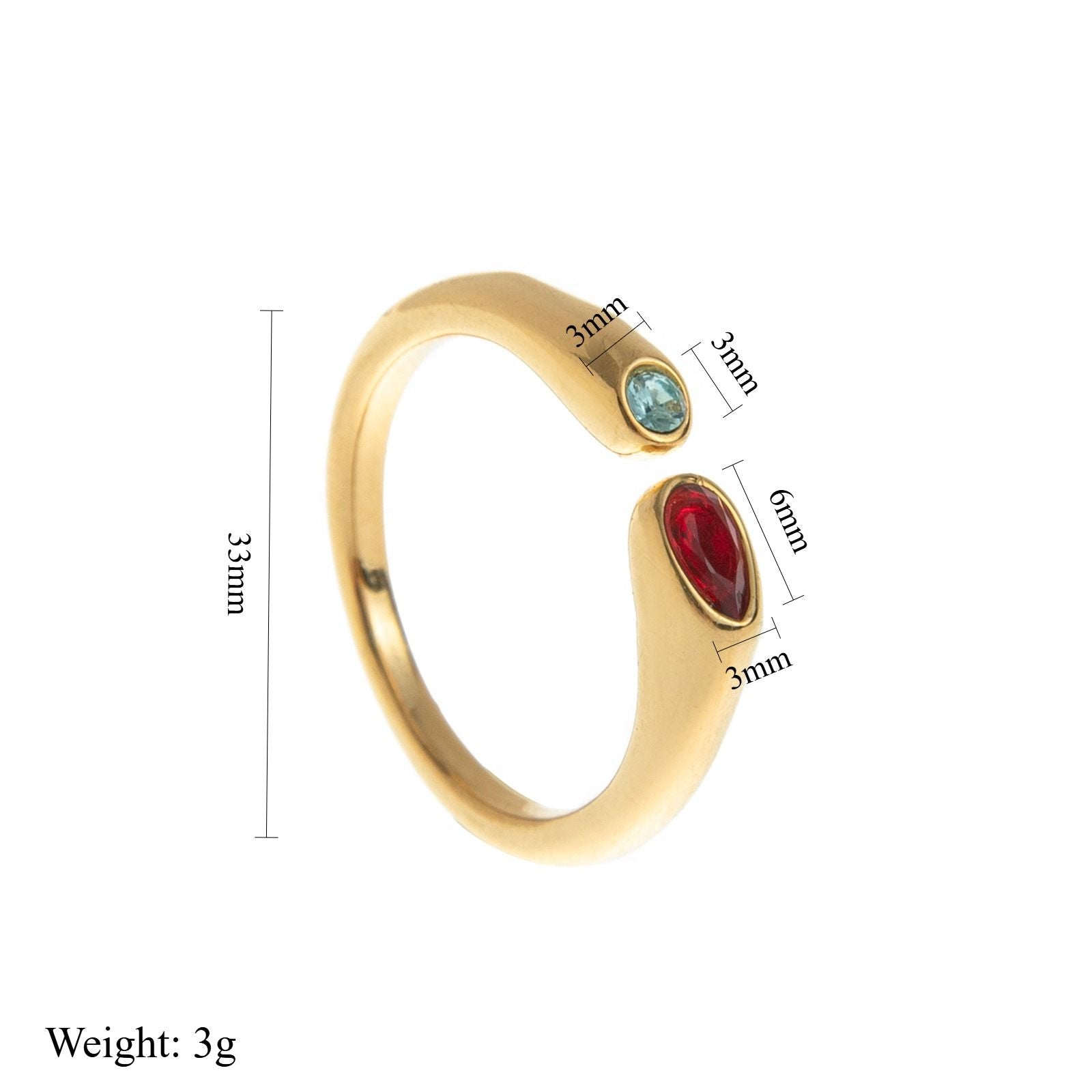 Adjustable Birthstone(December) Open Ring Set 18K Gold Plated Stainless Steel Minimalist Dainty Stackable Gemstone Rings Personalized Jewelry Gift Box Included Everyday Wear Gift