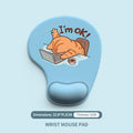 Ergonomic Gel Wrist Support Mouse Pad Cat pattern (I'm ok!)  Soft Silicone Wrist Rest Desk Accessory for Office Home Gaming Comfortable Non Slip Ergonomic Computer Use