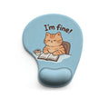 Ergonomic Gel Wrist Support Mouse Pad Cat reading pattern (I'm fine!)  Soft Silicone Wrist Rest Desk Accessory for Office Home Gaming Comfortable Non Slip Ergonomic Computer Use