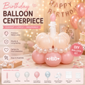 Birthday Cake Balloon Garland Kit (Pink Material kit)– DIY Party Decoration Set with HBD Balloons, Ribbon and Glue Dots, Creative Table Centrepiece for Birthday Celebrations, Photo Props and Event Decor