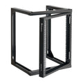 12U Wall Mount Server Rack, 68.04 kg Max Load Capacity, Open Frame Network Rack with 180 Degrees Gate Swing Door, Carbon Steel, Ideal for IT Network Equipment & AV Devices Computer Server, Black