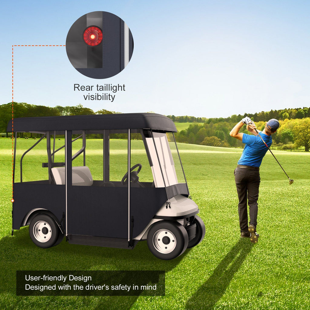 Golf Cart Enclosure, Polyester Driving Enclosure, Club Car Covers Universal Fits for 2+2 Passenger Golf Carts, Sunproof and Dustproof Outdoor Cart Cover