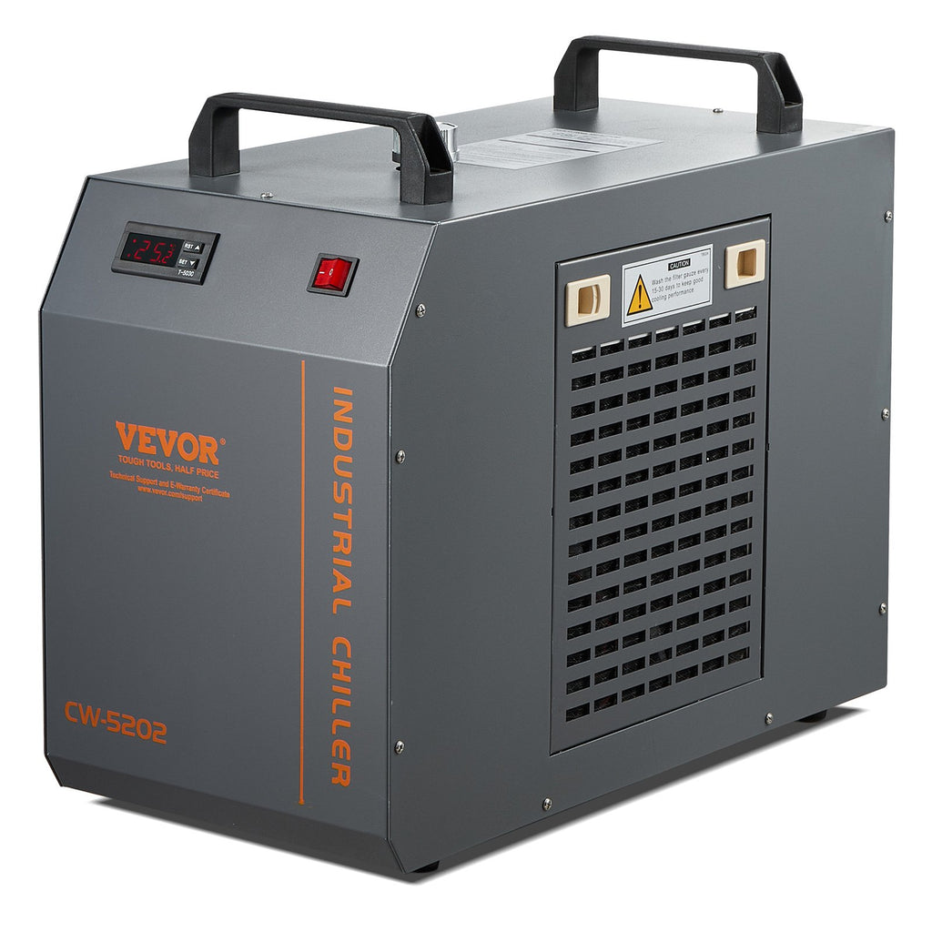 Industrial Water Chiller, CW-5202, Industrial Water Cooler Cooling System with Built-in Compressor 7L Water Tank Capacity 18 L/min Max Flow Rate, for CO2 Laser Engraving Machine Cooling Machine