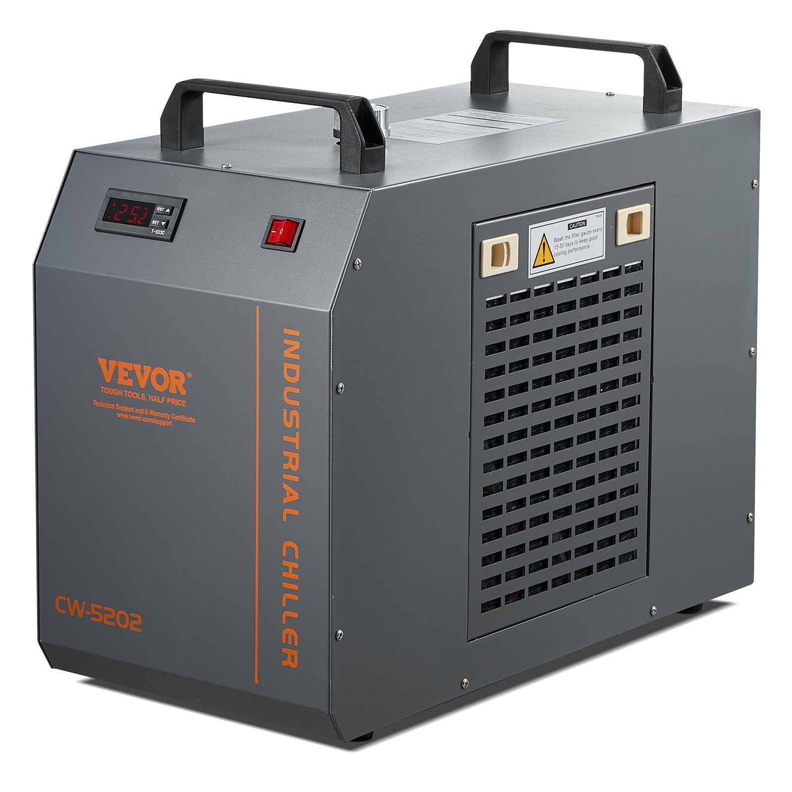 Industrial Water Chiller, CW-5202, Industrial Water Cooler Cooling System with Built-in Compressor 7L Water Tank Capacity 18 L/min Max Flow Rate, for CO2 Laser Engraving Machine Cooling Machine