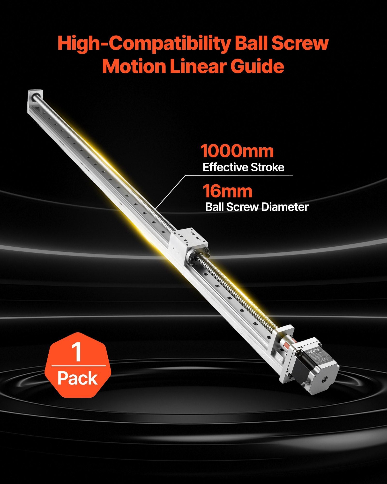 Linear Guide, 1000 mm Stroke Work Size, Ball Screw Motion CNC Linear Guide Stage Actuator, Motorized Nema 23 Stepper Motor, High Precision, for Engraving Machine CNC Milling Machine 3D Printer