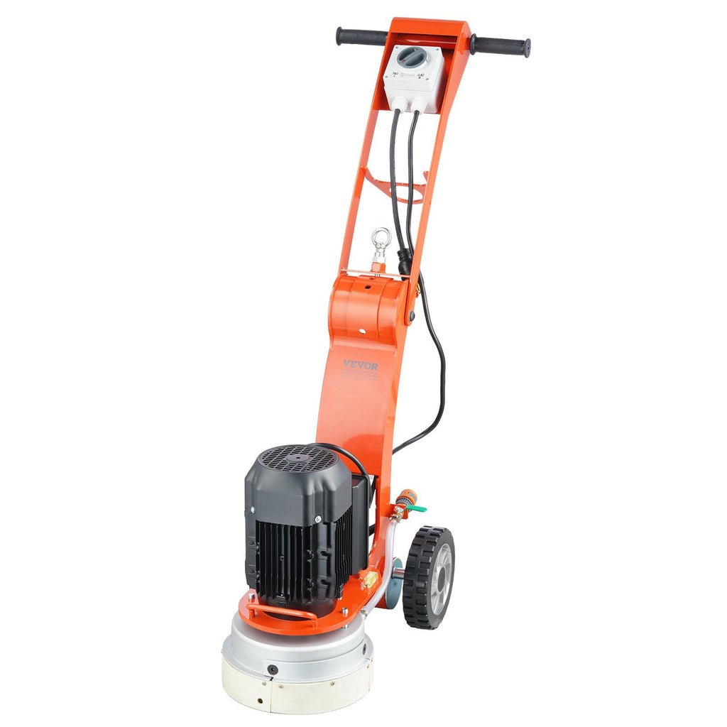 Electric Concrete Floor Grinder 10" Walk-Behind Grinder 3.0HP Concrete Floor Polisher, 2200W Grinding Machine, 1430RPM Upgrade Brushless Motor Surfacing Grinder for Granite/Marble/Stones