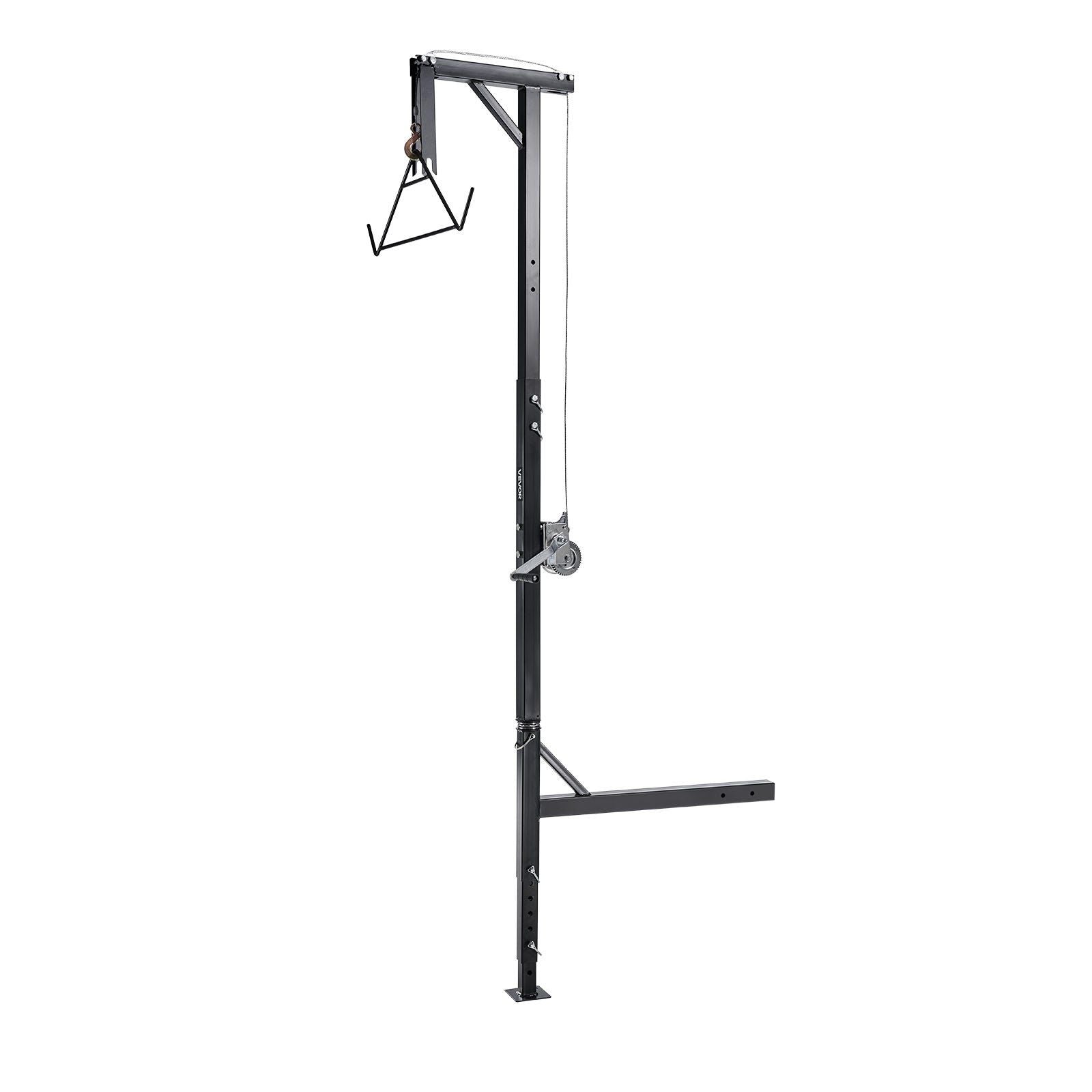 Truck Hitch Game Hoist, 400 lbs Load Capacity, Hunting Deer Hoist with 2-inch Receiver, 360-Degree Swivel Shaft & Adjustable Height, Includes Gambrel Winch for Skinning & Cleaning Game