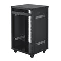 16U AV Rack, 90.7 kg Max Load Capacity, Home Recording Studio Rack with Lockable Caster Wheels, Open Frame Server Cabinet, Special Vent Design, for Audio Video Musical & IT Equipment Mounting