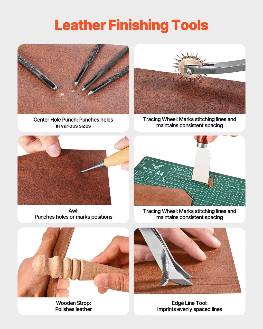 Leather Working Tools Kit, 59 PCS Leather Craft Tools with Portable Canvas Storage Bag, Engraving Punching Sewing Stamping Sanding Tools, Ideal for Beginners DIY Enthusiasts and Professionals