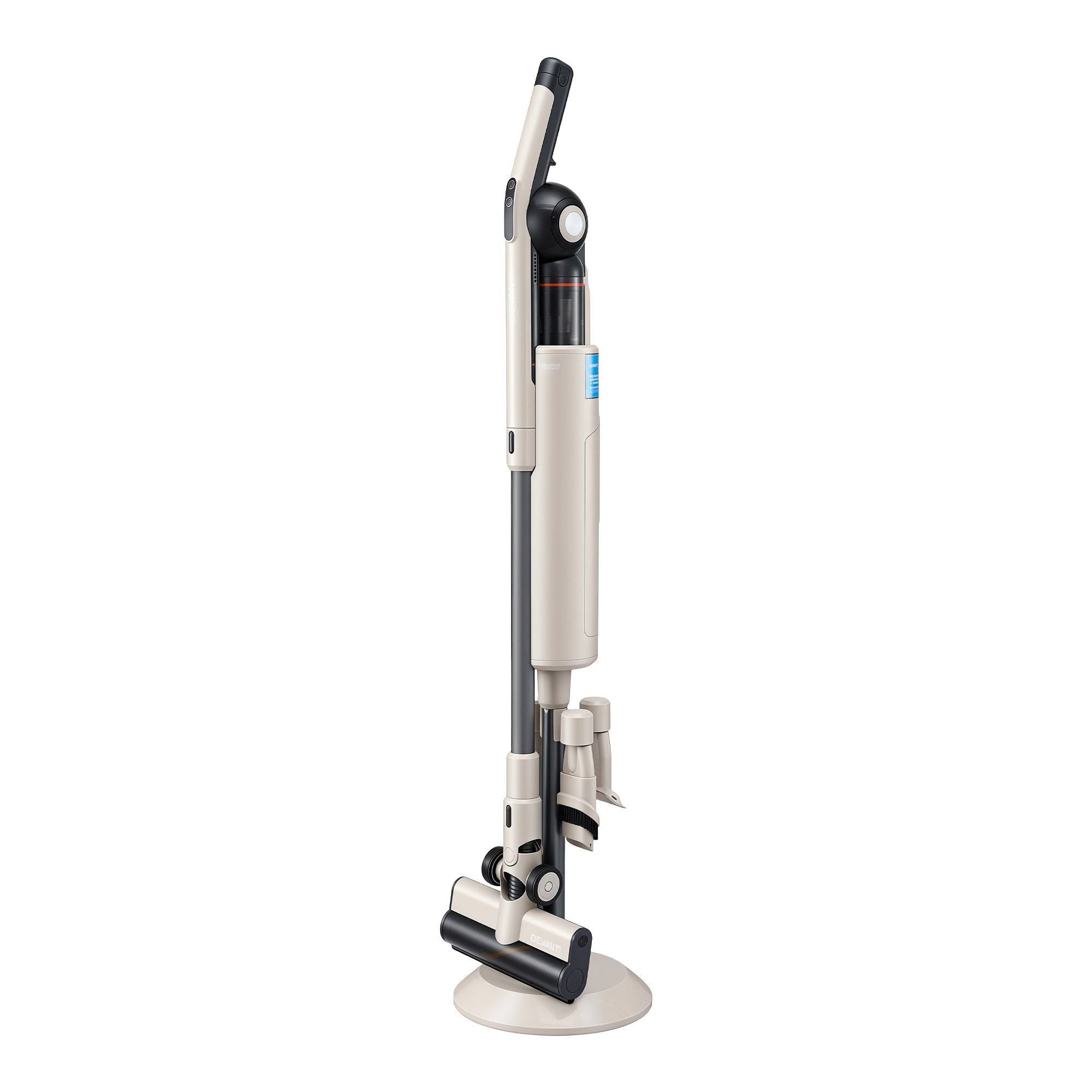 Devanti Cordless Vacuum Cleaner with Auto-Empty Dust Station, 18kPa Powerful Suction 1.05kg Lightweight 40Mins Runtime 3-Speed LED Floor Head Washable HEPA Filter Stick Vacuum, Oat