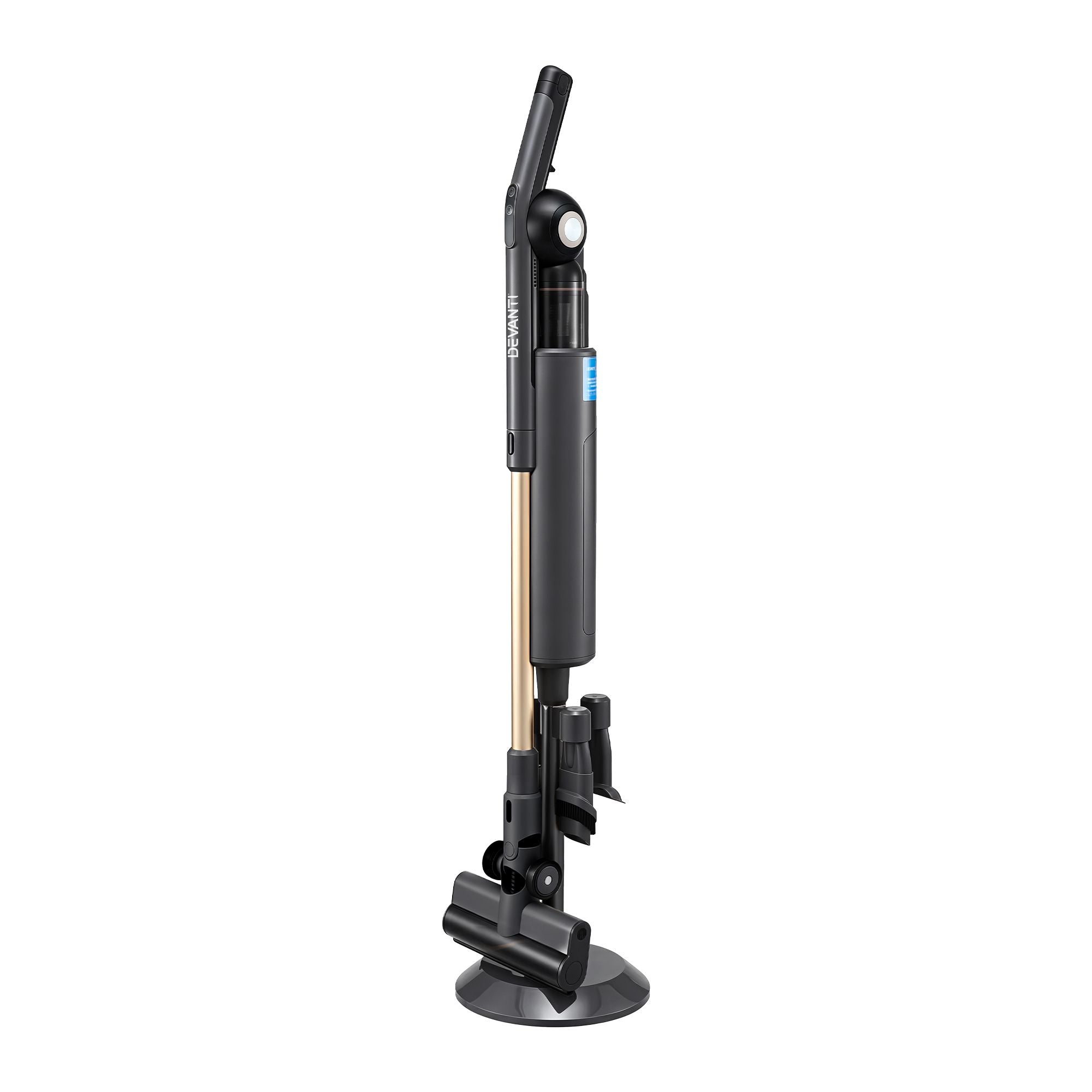 Devanti Cordless Vacuum Cleaner with Auto-Empty Dust Station, 18kPa Powerful Suction 1.05kg Lightweight 40Mins Runtime 3-Speed LED Floor Head Washable HEPA Filter Stick Vacuum, Grey