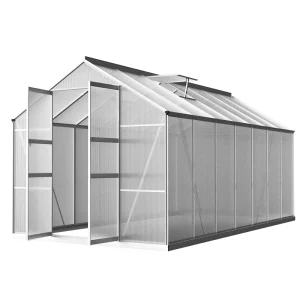 Green Fingers Greenhouse 4.1 × 2.5 × 2.26M Double Doors Aluminium Green House Garden Shed