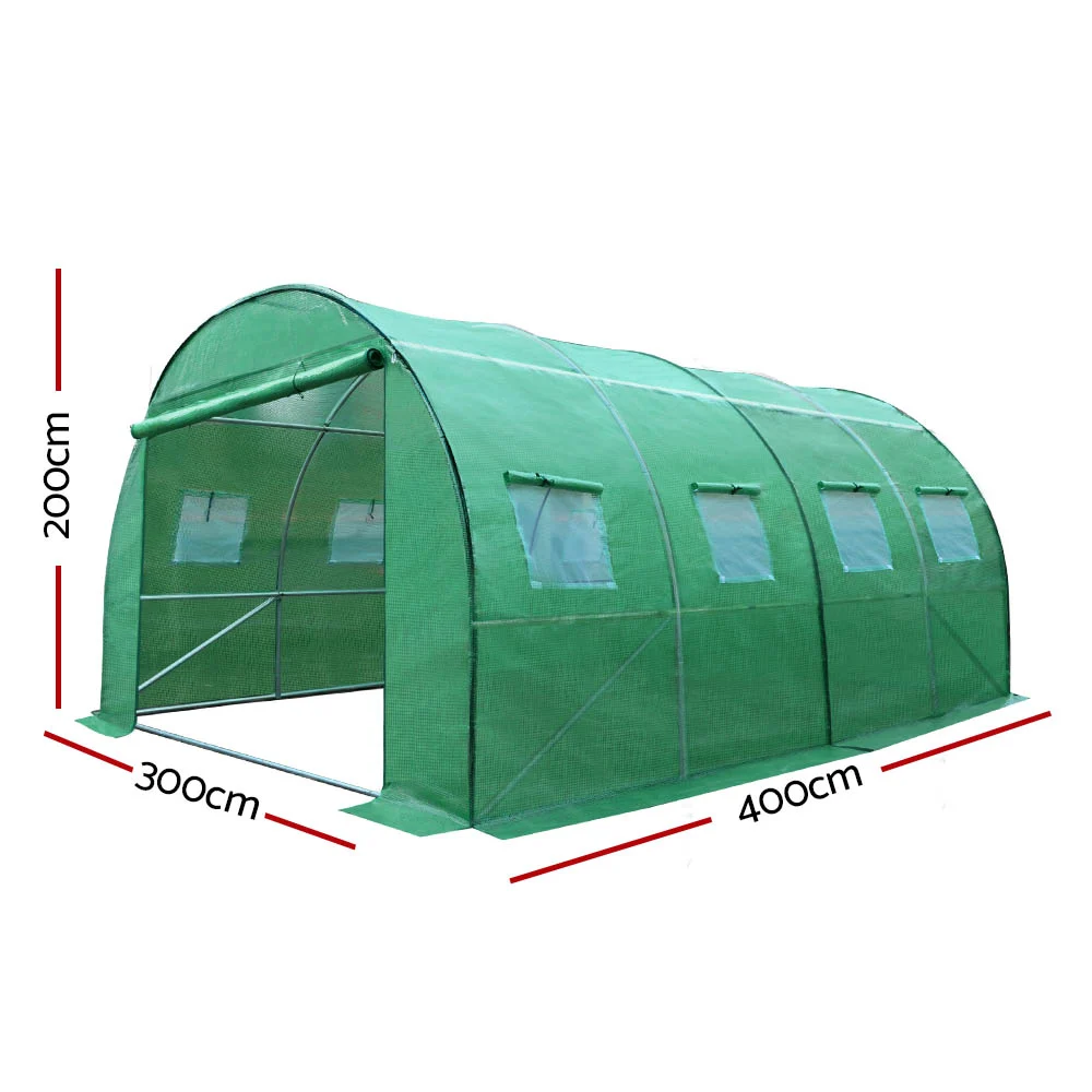 Green Fingers Greenhouse 4 × 3 × 2M Walk in Green House Tunnel Plant Garden Shed Dome