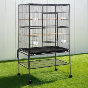 i. Pet Bird Cage Large Cages 160cm Parrot Aviary Stand-Alone Budgie Wheels Castor