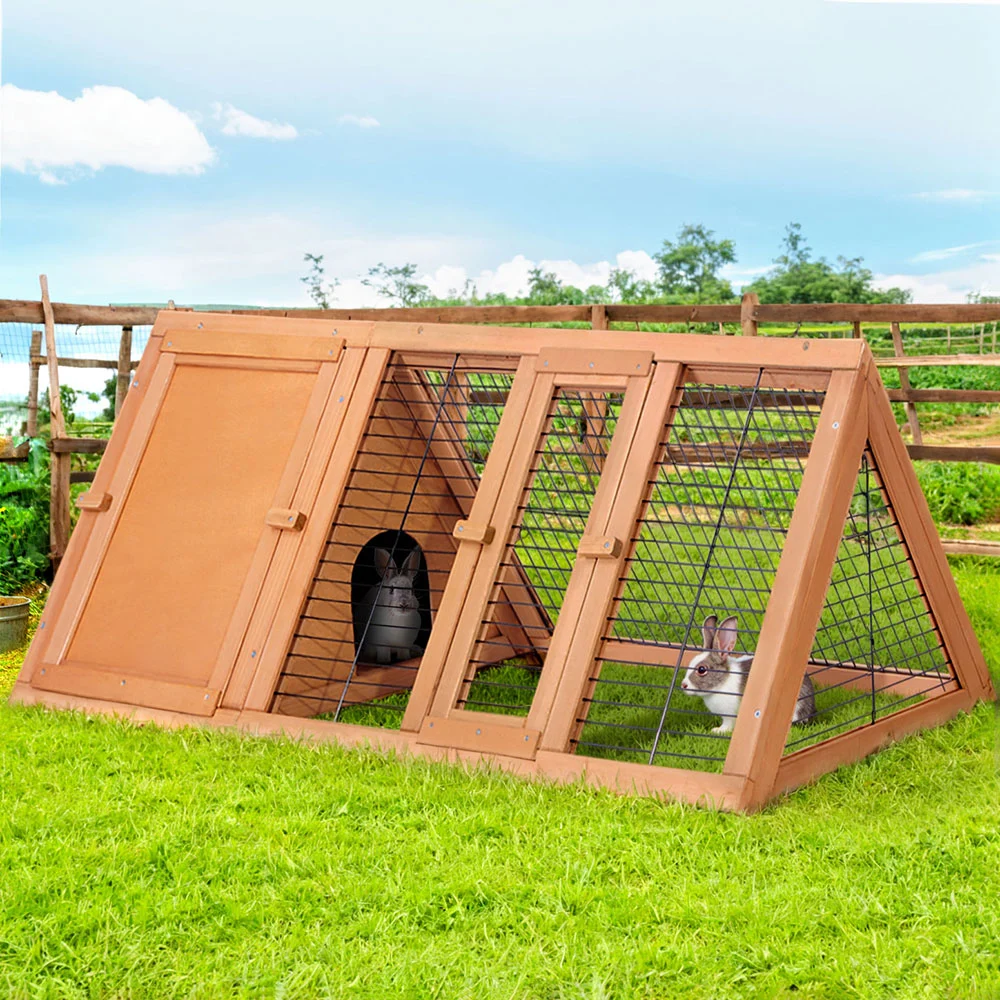 i. Pet Rabbit Hutch Chicken Coop 119cm x 51cm x 44cm Chicken Coop Large Run Wooden Cage Outdoor