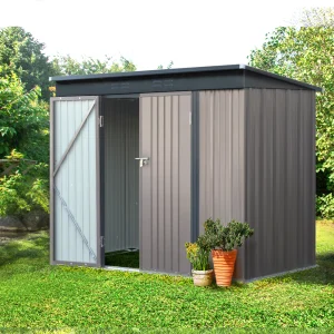 Giantz Garden Shed 2.31 × 1.31M Sheds Outdoor Storage Tool Metal Workshop Shelter Double Door