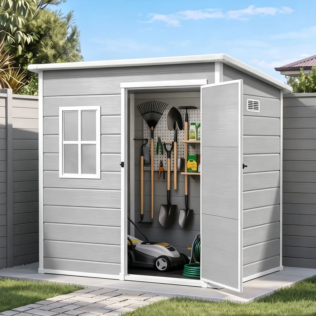 Giantz Garden Shed Outdoor Storage Box 1.87 × 1.28M Resin Tool Shed Backyard Grey