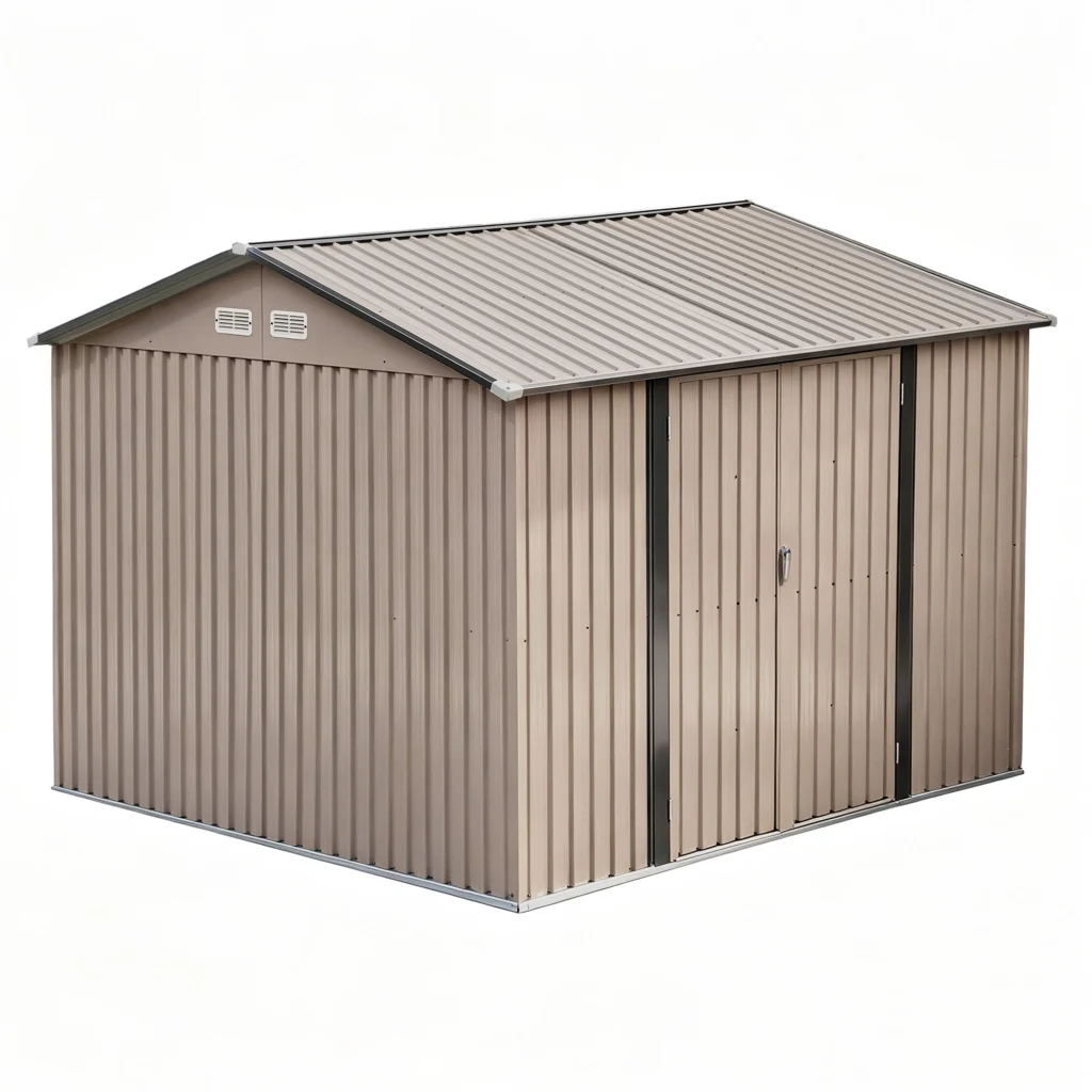 Giantz 3 × 3M Garden Shed Outdoor Storage Backyard Tool Shed Galvanized Steel Brown
