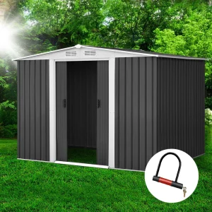 Giantz Garden Shed 2.58 × 2.07M Sheds Outdoor Storage Workshop Metal Shelter Sliding Door