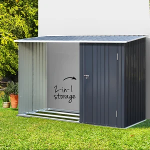 Giantz Garden Shed 2.49 × 1.04M Sheds Outdoor Tool Storage Workshop House Steel 2 in 1