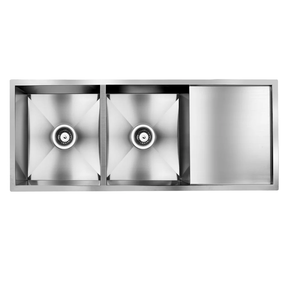 Cefito Kitchen Sink 111 × 45CM Stainless Steel Basin Double Bowl Silver