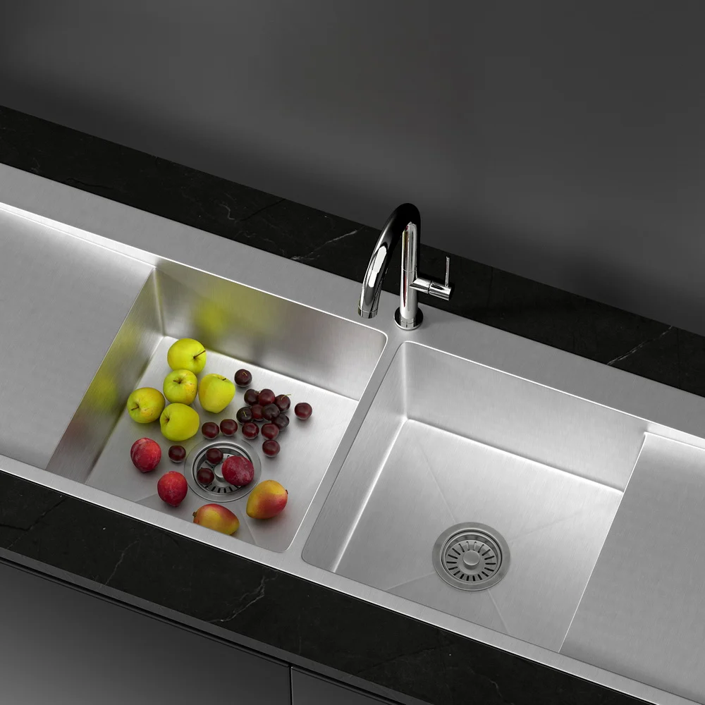 Cefito Kitchen Sink Basin Stainless Steel Under/Top/Flush Mount Bowl 155 × 50CM