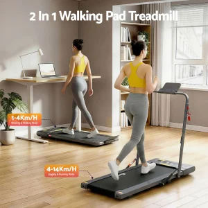 Everfit 2 in 1 Treadmill Electric Walking Pad Under Desk Home Gym Fitness 400mm Grey