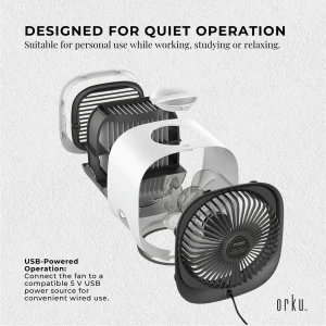 Orku USB Mini Evaporative Air Cooler Fan White - 300 Ml Water Tank