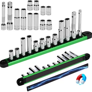 SEDY 12Pc 10mm Socket Set 1/4" 3/8" Drive Magnetic Organizer Tool Extension Bar