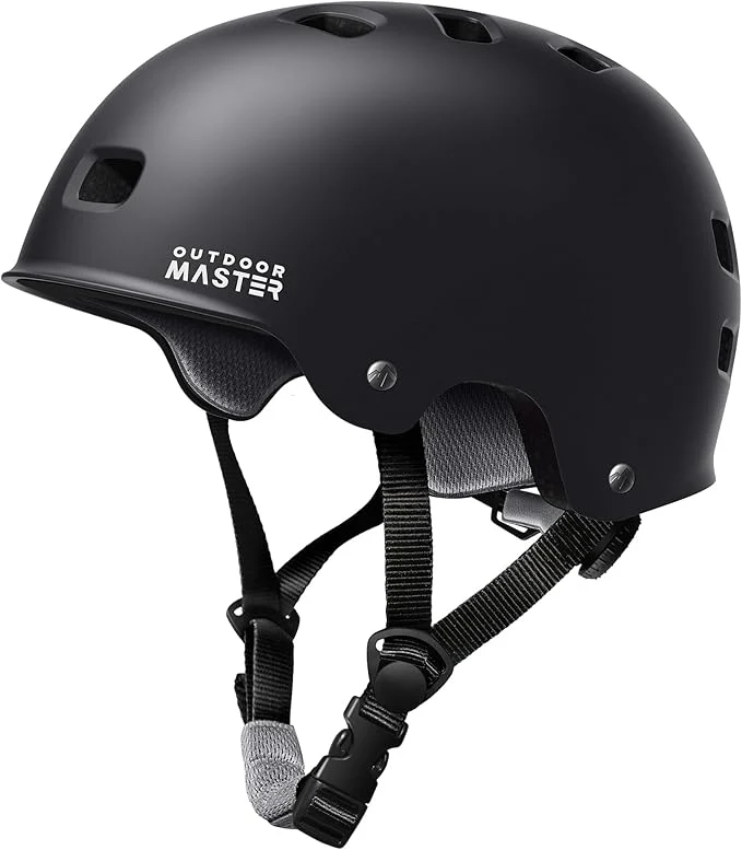 OutdoorMaster Skateboard Cycling Helmet - Two Removable Liners Ventilation Multi-Sport Scooter Roller Skate Inline Skating Rollerblading for